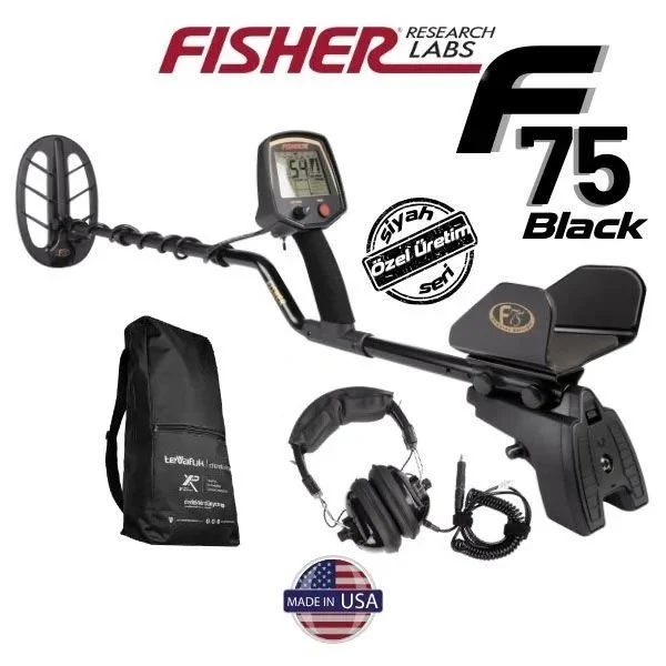 Fisher F75 BLACK 28cm DD Başlık İle Define Dedektörü